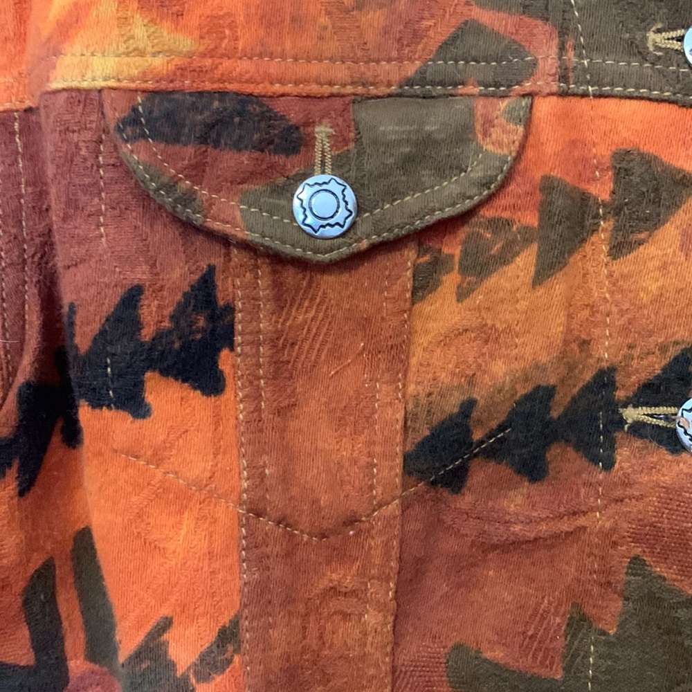 Chico’s Size 1 Jacket Orange Multicolored - Picture 5 of 7